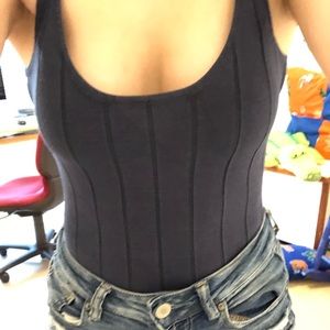 Vertically Ribbed Bodysuit